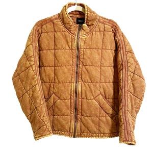 Zenana Outfitters Dolman Quilted Knit Jacket in Harvest Gold Size Small